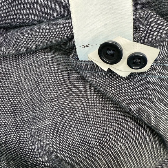 MENS Banana Republic Dark Wash Gray Untucked Slim-fit Button Chambray Shirt, XS - Picture 11 of 14